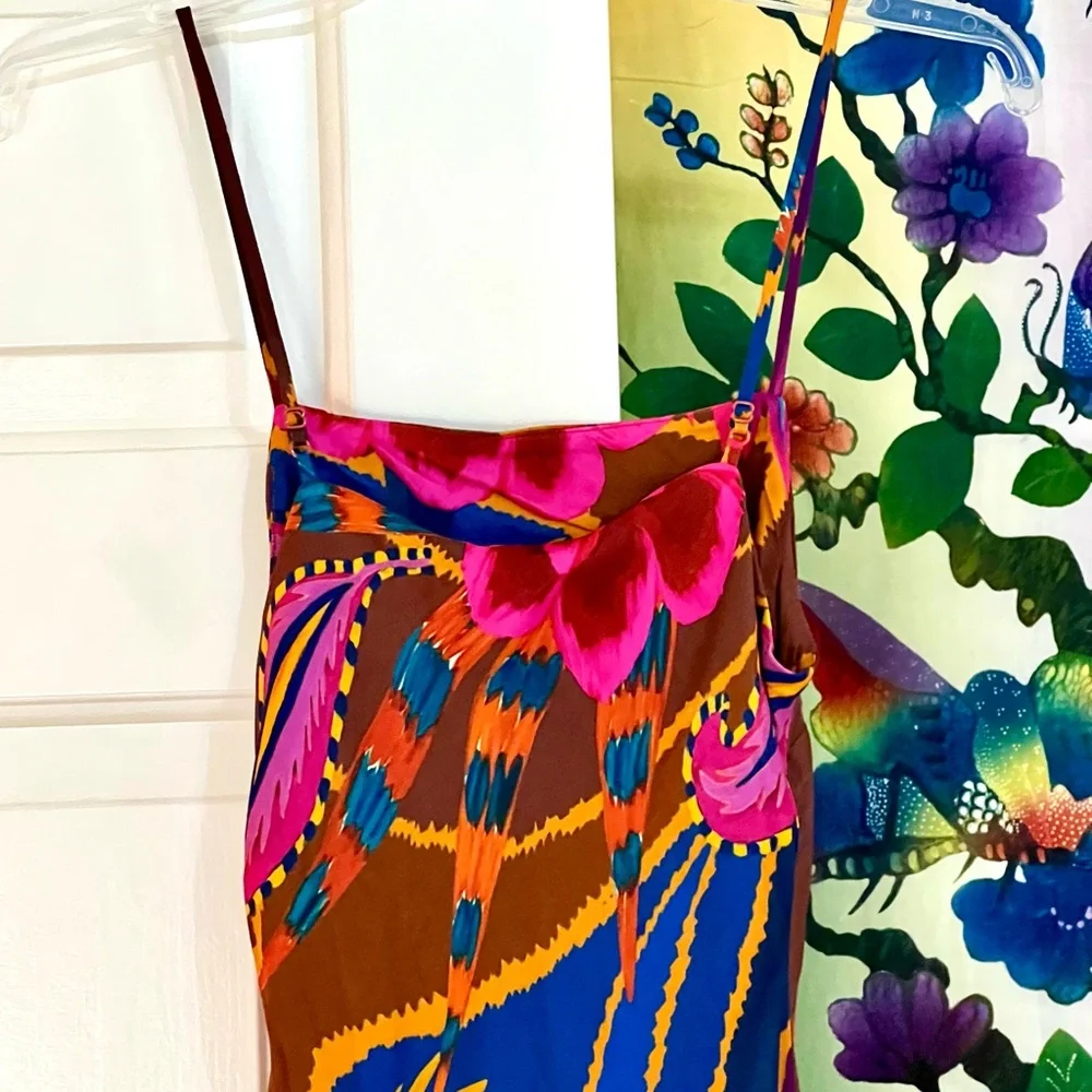 🌺🎉HP🎉🌺 NWT Farm Rio Vintage Wave Multicolor Sleeveless Maxi Dress - Picture 15 of 16